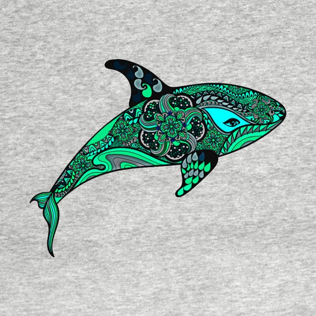 Green Orca Whale design by Sailfaster Designs